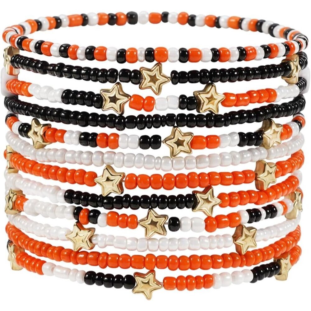 4th of July Beaded Bracelets with American Flag Stars Charms  Jewelry